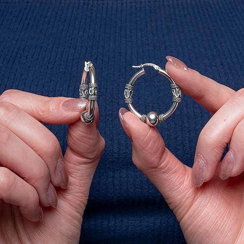 Balinese Beaded Hoop Earrings