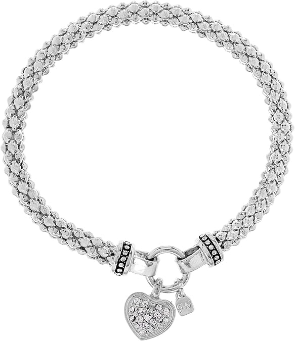 Pave Heart Stretch Bracelet
